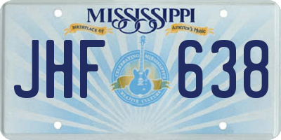 MS license plate JHF638