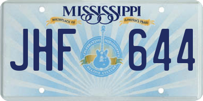 MS license plate JHF644
