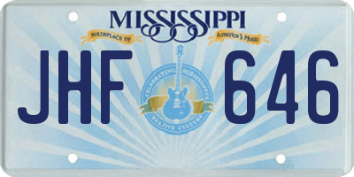 MS license plate JHF646