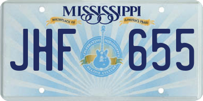 MS license plate JHF655