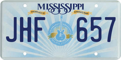 MS license plate JHF657