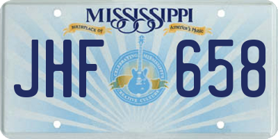 MS license plate JHF658