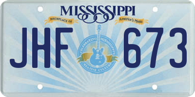 MS license plate JHF673