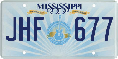 MS license plate JHF677