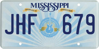 MS license plate JHF679