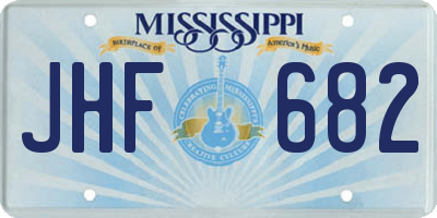 MS license plate JHF682