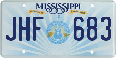 MS license plate JHF683