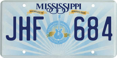 MS license plate JHF684