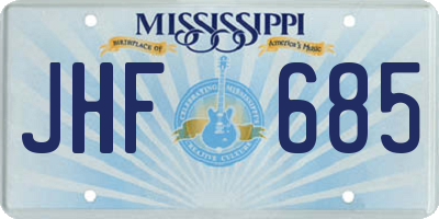 MS license plate JHF685