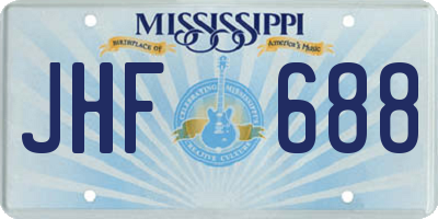 MS license plate JHF688