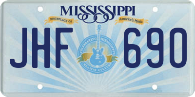MS license plate JHF690