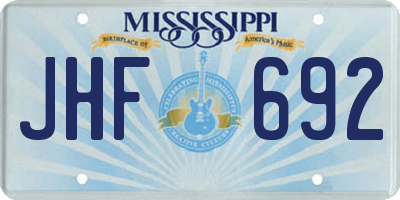 MS license plate JHF692