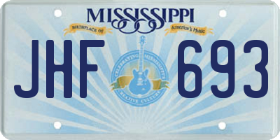 MS license plate JHF693