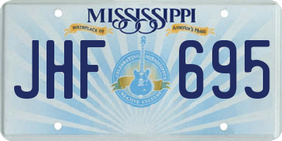 MS license plate JHF695