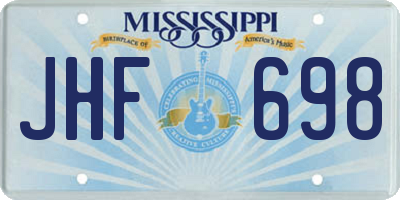 MS license plate JHF698