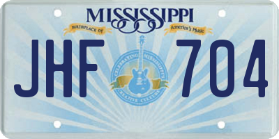 MS license plate JHF704