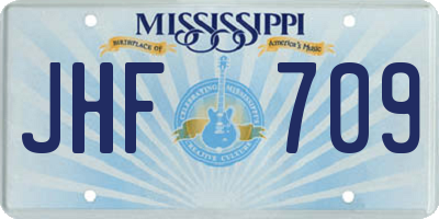 MS license plate JHF709