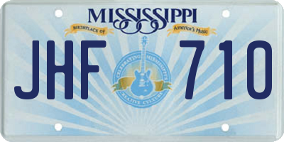 MS license plate JHF710