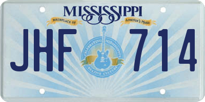 MS license plate JHF714