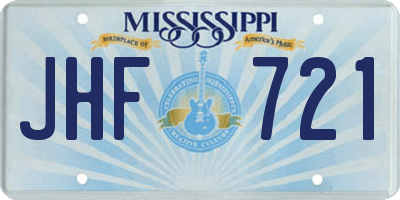 MS license plate JHF721