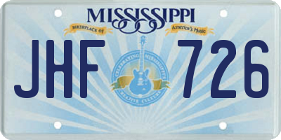 MS license plate JHF726
