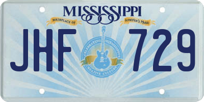 MS license plate JHF729