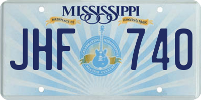 MS license plate JHF740
