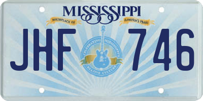 MS license plate JHF746