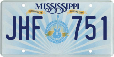 MS license plate JHF751