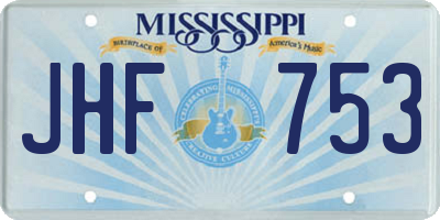 MS license plate JHF753