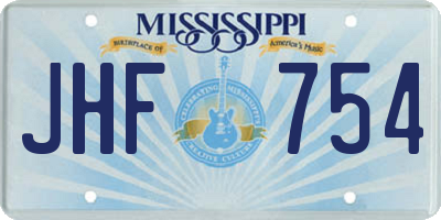 MS license plate JHF754