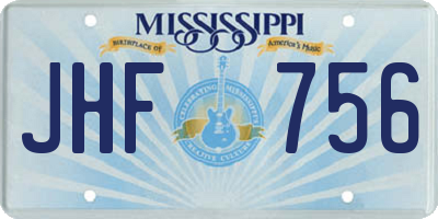 MS license plate JHF756