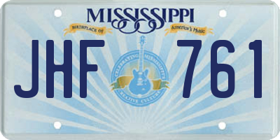 MS license plate JHF761