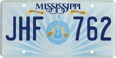 MS license plate JHF762