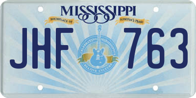 MS license plate JHF763