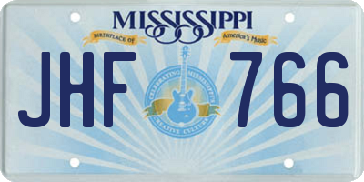MS license plate JHF766