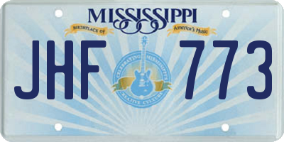MS license plate JHF773