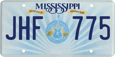 MS license plate JHF775