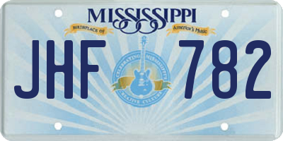 MS license plate JHF782