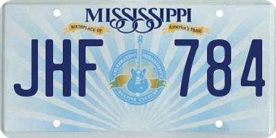 MS license plate JHF784
