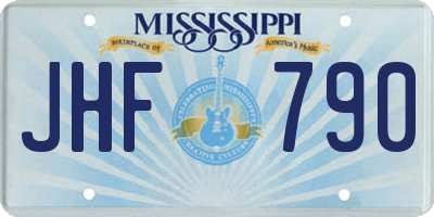 MS license plate JHF790