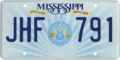MS license plate JHF791