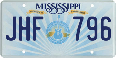 MS license plate JHF796