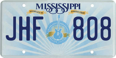 MS license plate JHF808