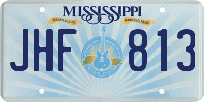 MS license plate JHF813