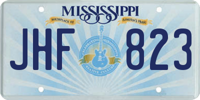 MS license plate JHF823