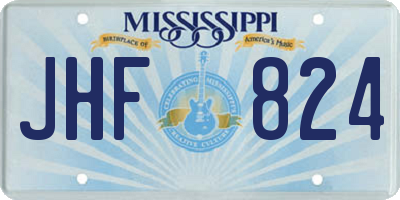 MS license plate JHF824