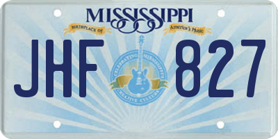 MS license plate JHF827