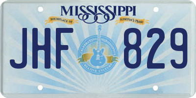 MS license plate JHF829