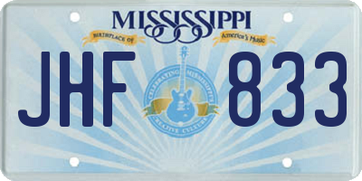 MS license plate JHF833
